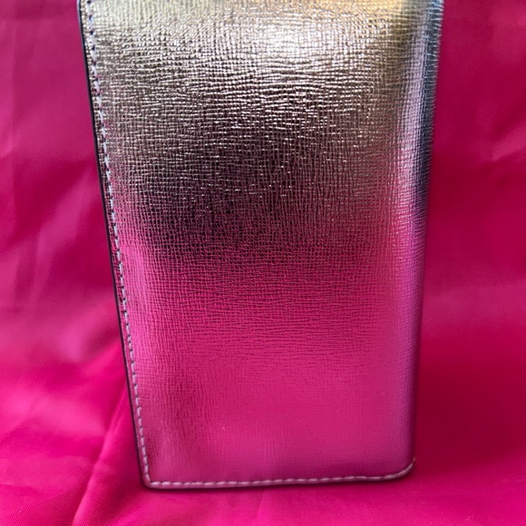 Kate Spade Shaken Not Stirred Embellished Martini Metallic Slim Bifold Wallet - Picture 2 of 6